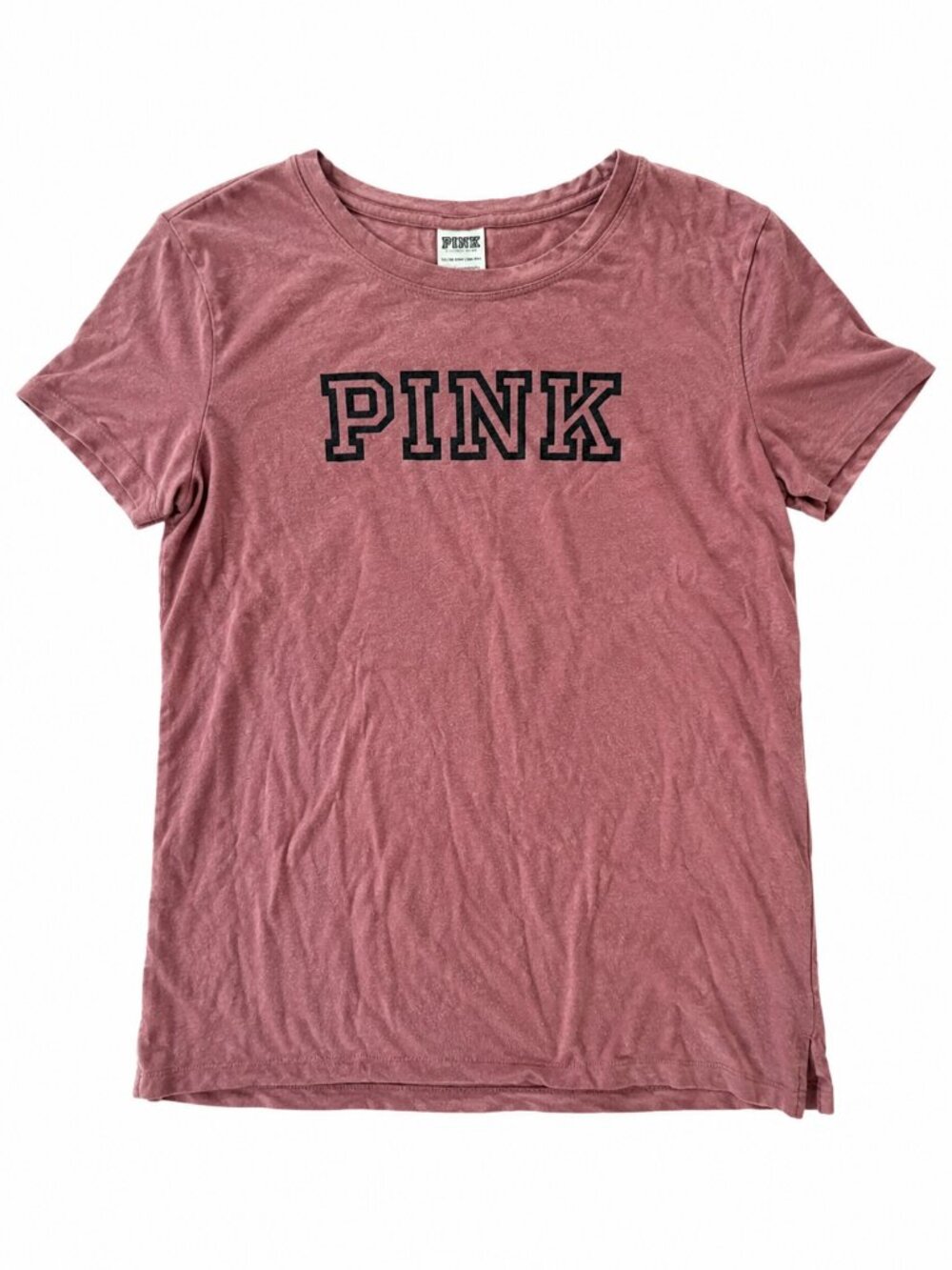 PINK Victoria's Secret Logo Tee Mauve Short Sleeve T-Shirt Size XS